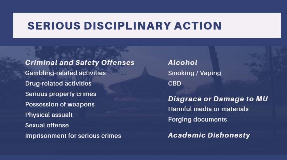 Serious disciplinary action